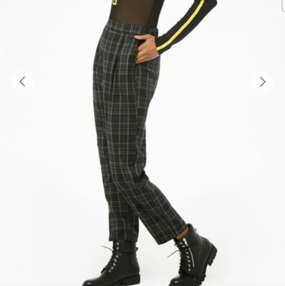 Black & Green Formal Trousers for women - Picture 3 of 5